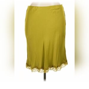 Anthropologie Green Lace-Hem Women's Mini Skirt XL